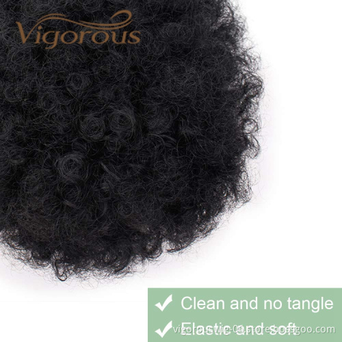 Vigorous New Design Cheap Price Black Kinky Curly Fluffy Chignon Updo Hair Extensions For Black Women Synthetic Afro Hair Bun